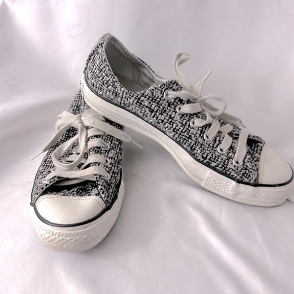 Converse Knit Twill Low Top Lace Up Gray Sneakers Mens 6 Women’s 8.  Pre… - Picture 1 of 6